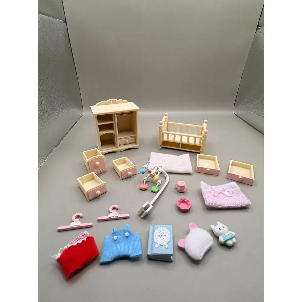 Calico Critters Baby’s Nursery Set CC2269 Crib Wardrobe Mobile w/ Accessories